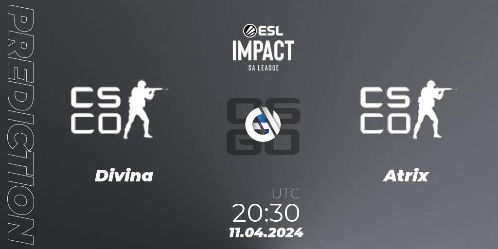 Divina - Atrix: прогноз. 11.04.2024 at 20:30, Counter-Strike (CS2), ESL Impact League Season 5: South America