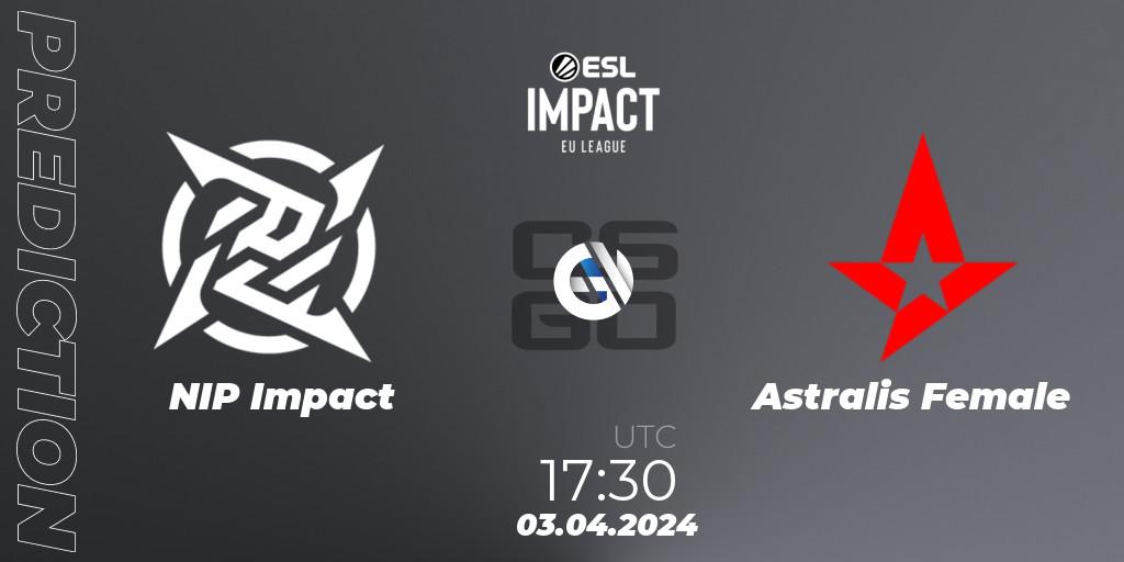 NIP Impact - Astralis Female: прогноз. 03.04.24, CS2 (CS:GO), ESL Impact League Season 5: Europe