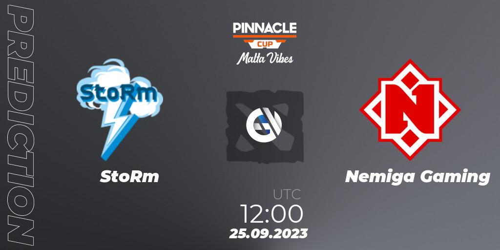 StoRm - Nemiga Gaming: прогноз. 25.09.2023 at 11:55, Dota 2, Pinnacle Cup: Malta Vibes #4