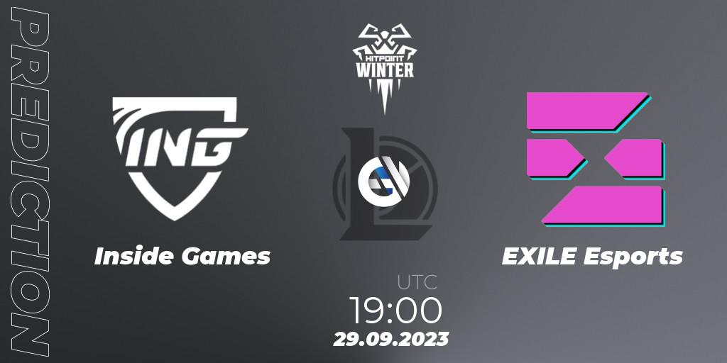 Inside Games - EXILE Esports: прогноз. 29.09.23, LoL, Hitpoint Masters Winter 2023 - Group Stage