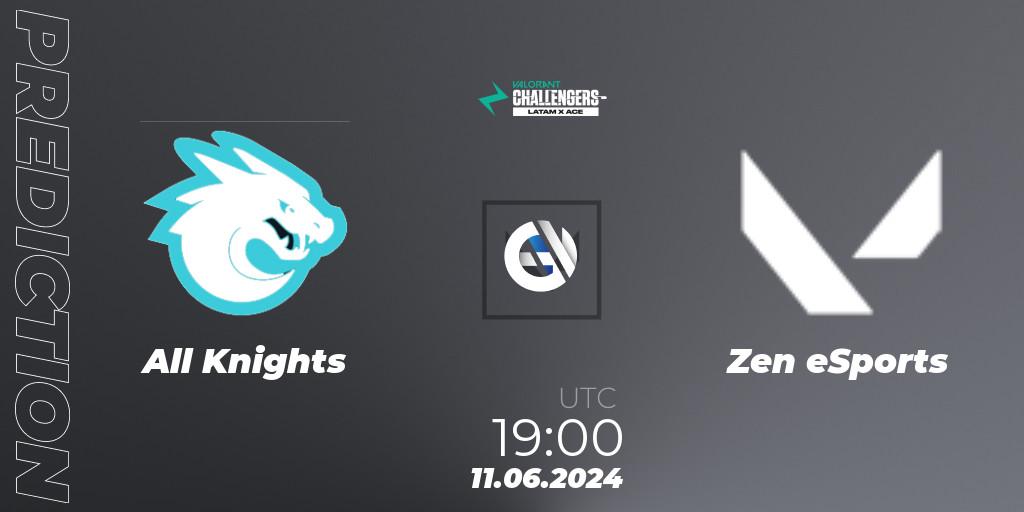 All Knights - Zen eSports: прогноз. 11.06.2024 at 19:00, VALORANT, VALORANT Challengers 2024 LAS: Split 2