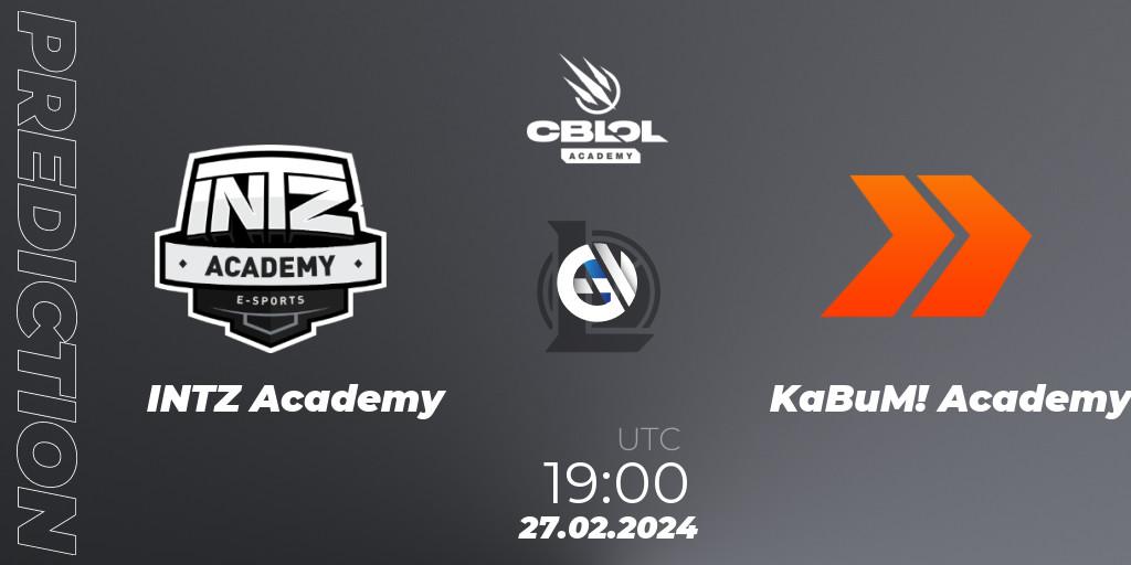 INTZ Academy - KaBuM! Academy: прогноз. 27.02.2024 at 19:00, LoL, CBLOL Academy Split 1 2024