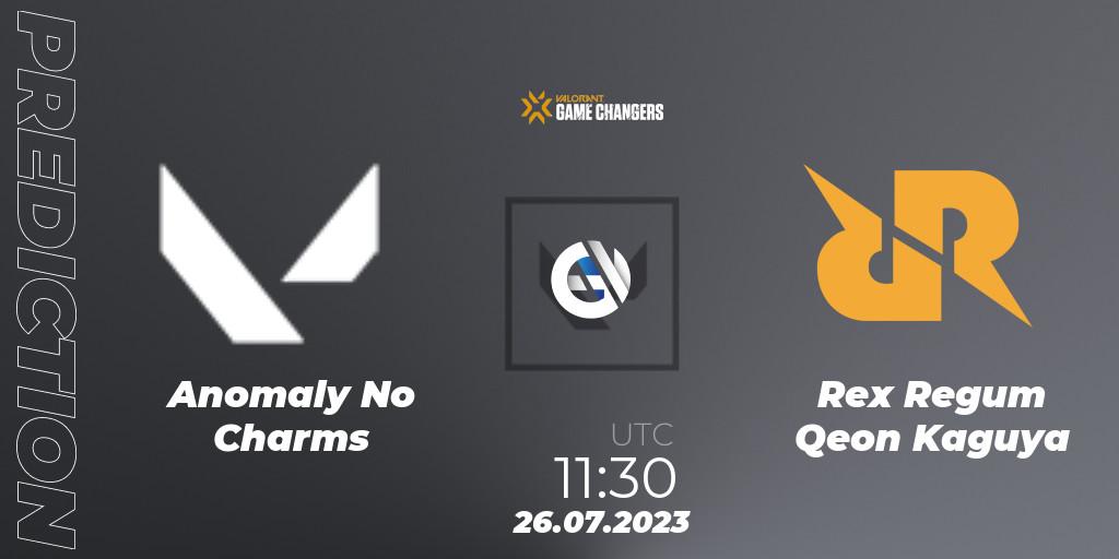Anomaly No Charms - Rex Regum Qeon Kaguya: прогноз. 26.07.2023 at 11:30, VALORANT, VCT 2023: Game Changers APAC Open 3