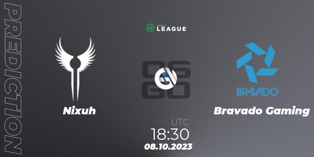 Nixuh - Bravado Gaming: прогноз. 08.10.23, CS2 (CS:GO), ESEA Season 46: Open Division - South Africa