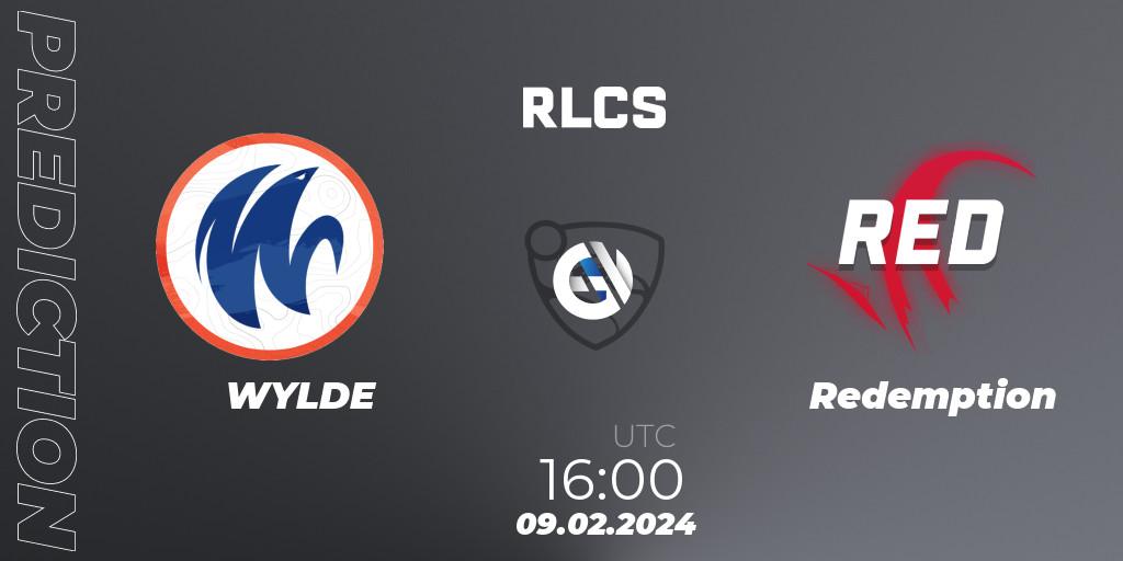 WYLDE - Redemption: прогноз. 09.02.2024 at 16:00, Rocket League, RLCS 2024 - Major 1: Europe Open Qualifier 1