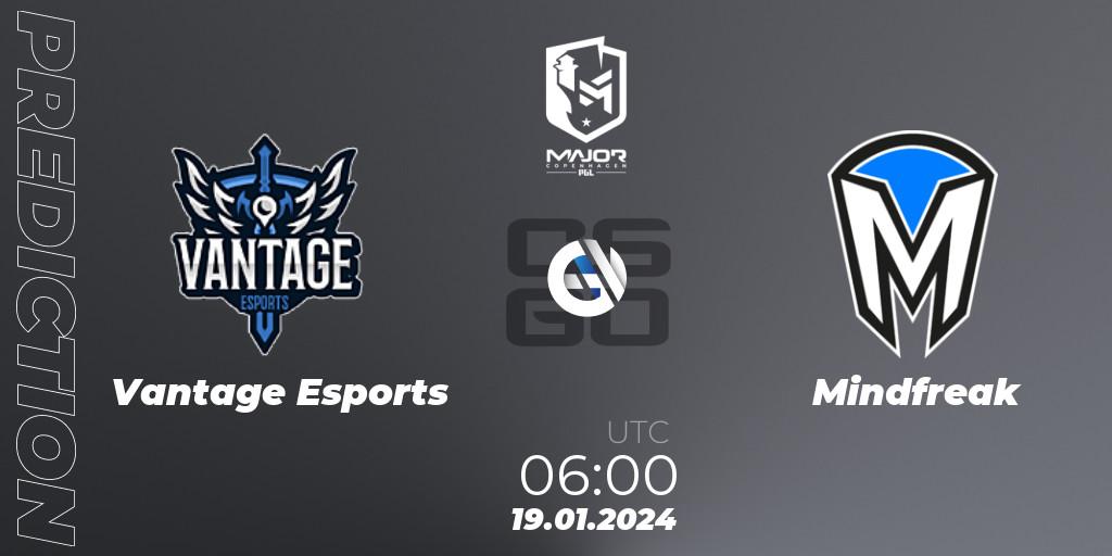 Vantage Esports - Mindfreak: прогноз. 19.01.2024 at 06:10, Counter-Strike (CS2), PGL CS2 Major Copenhagen 2024 Oceania RMR Closed Qualifier