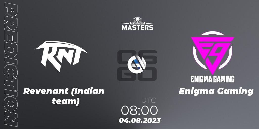 Revenant (Indian team) - Enigma Gaming: прогноз. 04.08.2023 at 08:00, Counter-Strike (CS2), Skyesports Masters 2023: Regular Season