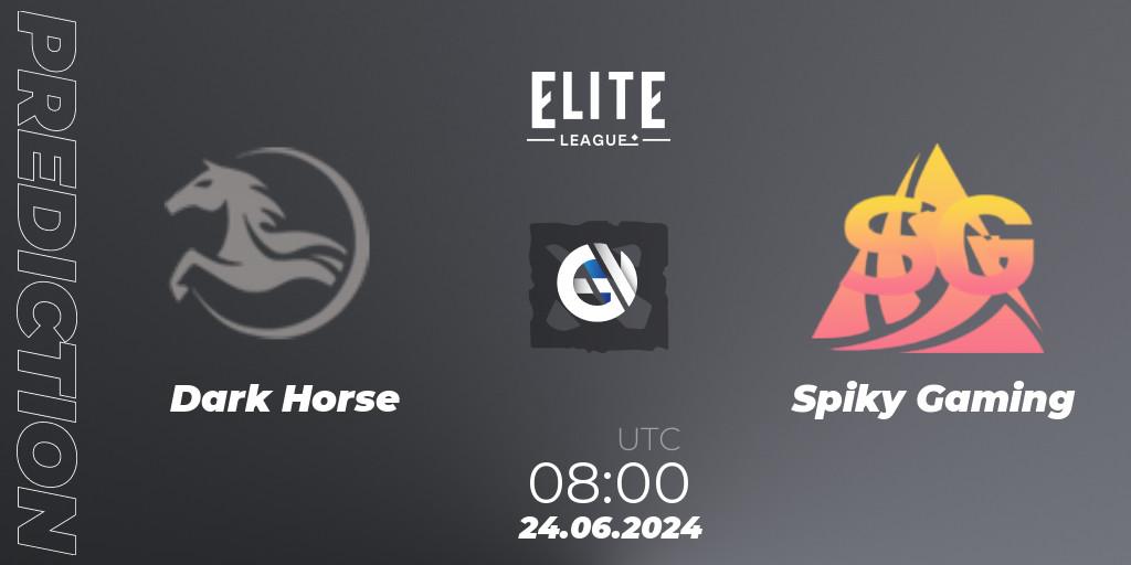 Dark Horse - Spiky Gaming: прогноз. 24.06.2024 at 06:30, Dota 2, Elite League Season 2: China Closed Qualifier