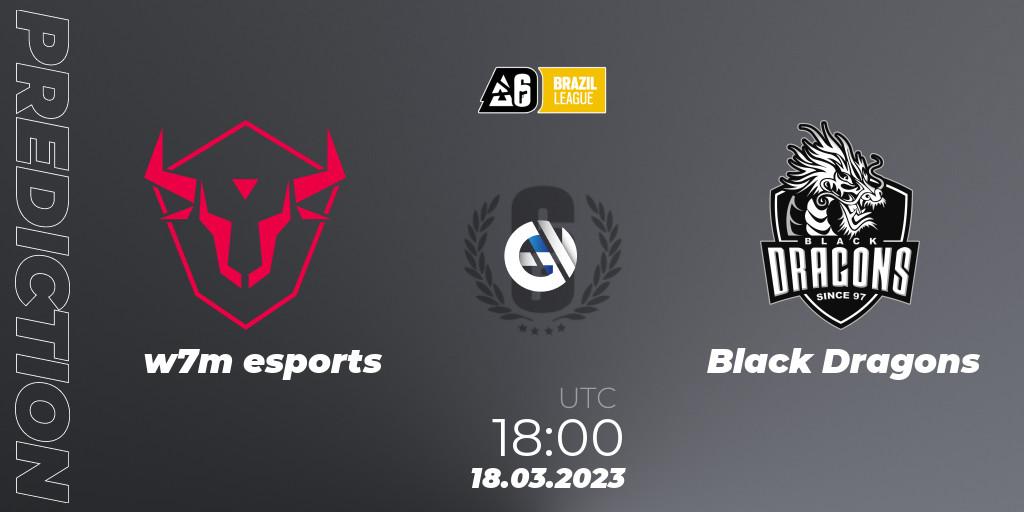 w7m esports - Black Dragons: прогноз. 18.03.2023 at 18:00, Rainbow Six, Brazil League 2023 - Stage 1