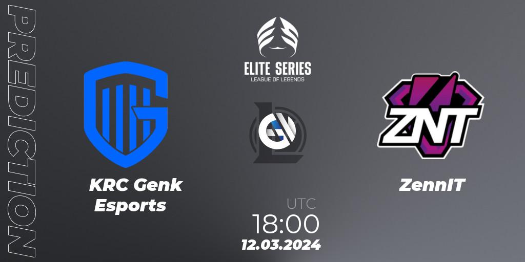 KRC Genk Esports - ZennIT: прогноз. 12.03.24, LoL, Elite Series Spring 2024