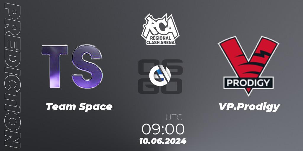 Team Space - VP.Prodigy: прогноз. 10.06.2024 at 09:00, Counter-Strike (CS2), Regional Clash Arena CIS