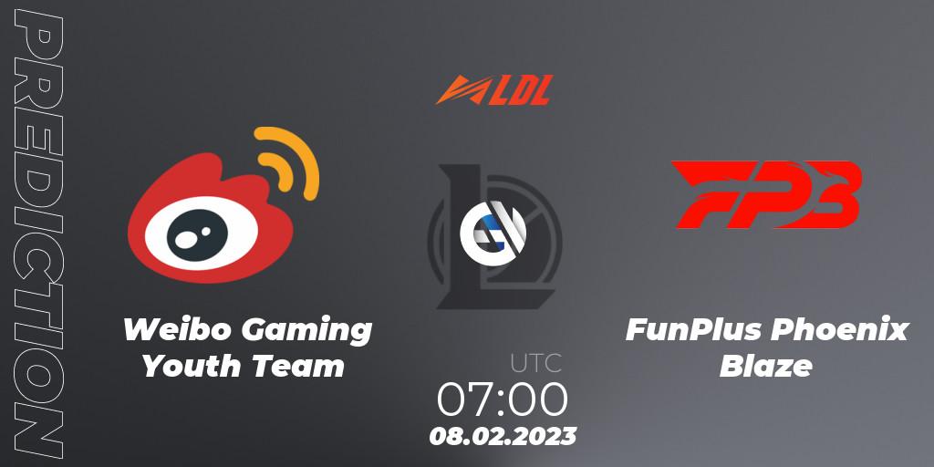 Weibo Gaming Youth Team - FunPlus Phoenix Blaze: прогноз. 08.02.2023 at 07:00, LoL, LDL 2023 - Swiss Stage
