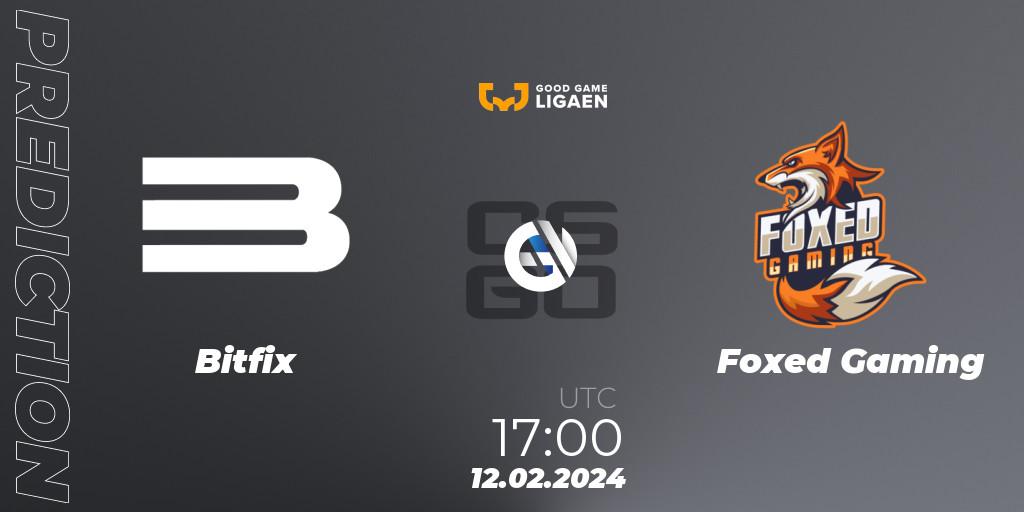 Bitfix - Foxed Gaming: прогноз. 12.02.2024 at 17:00, Counter-Strike (CS2), Good Game-ligaen Spring 2024