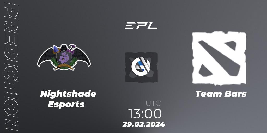 Nightshade Esports - Team Bars: прогноз. 29.02.2024 at 13:30, Dota 2, European Pro League Season 17: Division 2