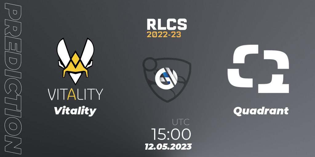 Vitality - Quadrant: прогноз. 12.05.2023 at 15:00, Rocket League, RLCS 2022-23 - Spring: Europe Regional 1 - Spring Open
