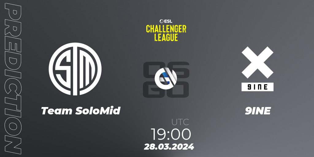 Team SoloMid - 9INE: прогноз. 28.03.2024 at 19:00, Counter-Strike (CS2), ESL Challenger League Season 47: Europe