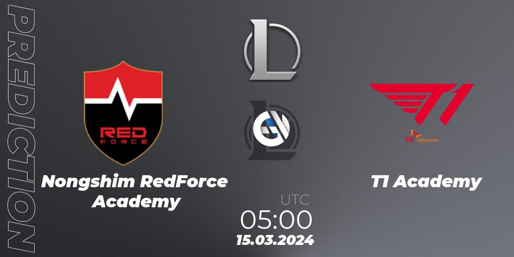 Nongshim RedForce Academy - T1 Academy: прогноз. 15.03.24, LoL, LCK Challengers League 2024 Spring - Group Stage