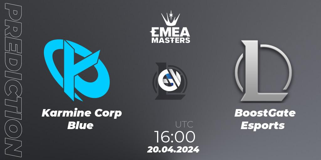 Karmine Corp Blue - BoostGate Esports: прогноз. 20.04.24, LoL, EMEA Masters Spring 2024 - Group Stage