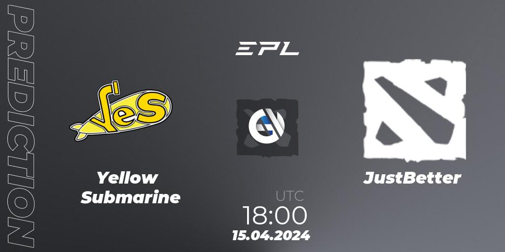 Yellow Submarine - JustBetter: прогноз. 15.04.24, Dota 2, European Pro League Season 17