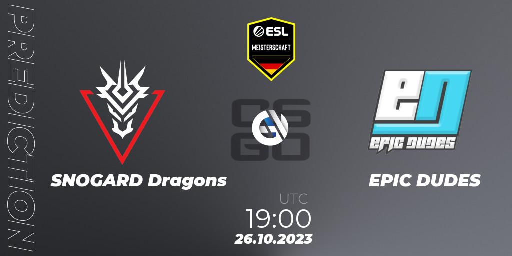 SNOGARD Dragons - EPIC DUDES: прогноз. 26.10.23, CS2 (CS:GO), ESL Meisterschaft: Autumn 2023