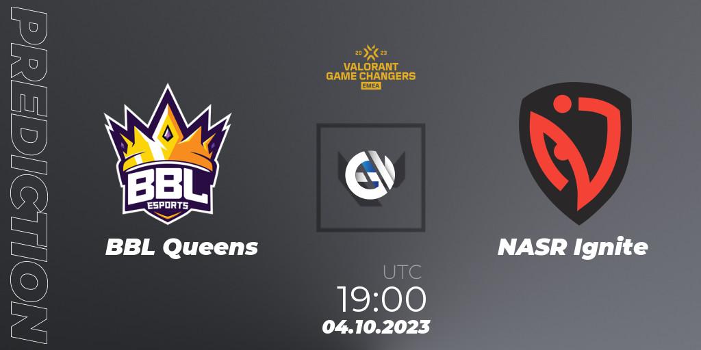 BBL Queens - NASR Ignite: прогноз. 04.10.2023 at 19:30, VALORANT, VCT 2023: Game Changers EMEA Stage 3 - Playoffs