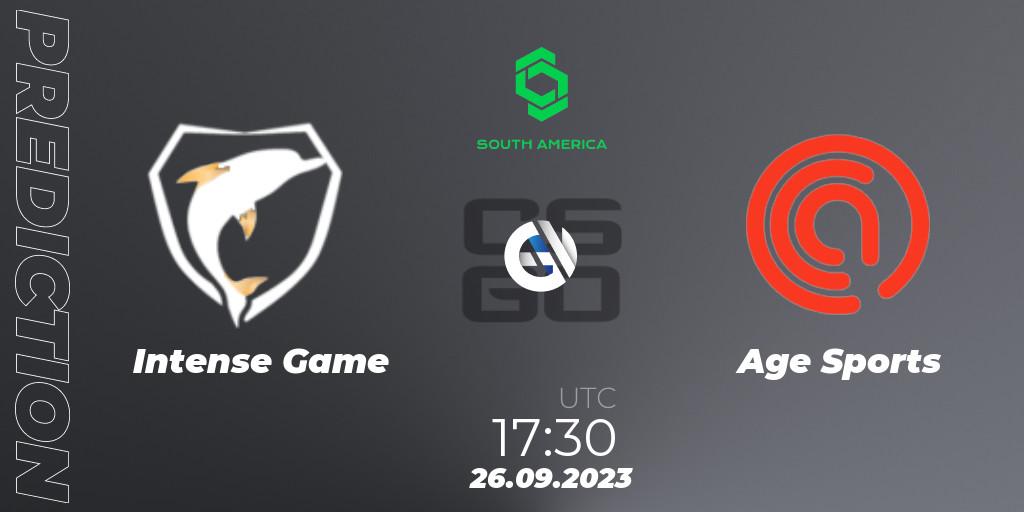 Intense Game - Age Sports: прогноз. 26.09.2023 at 17:30, Counter-Strike (CS2), CCT South America Series #12: Closed Qualifier
