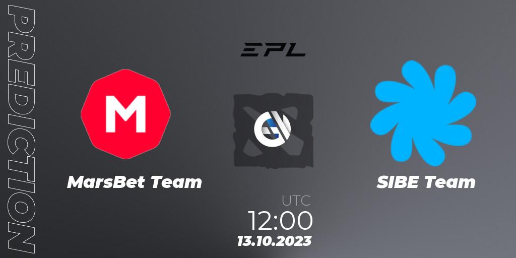 MarsBet Team - SIBE Team: прогноз. 13.10.2023 at 12:05, Dota 2, European Pro League Season 13
