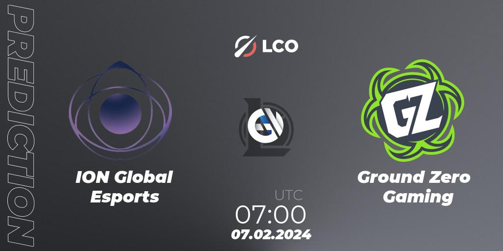ION Global Esports - Ground Zero Gaming: прогноз. 07.02.24, LoL, LCO Split 1 2024 - Group Stage