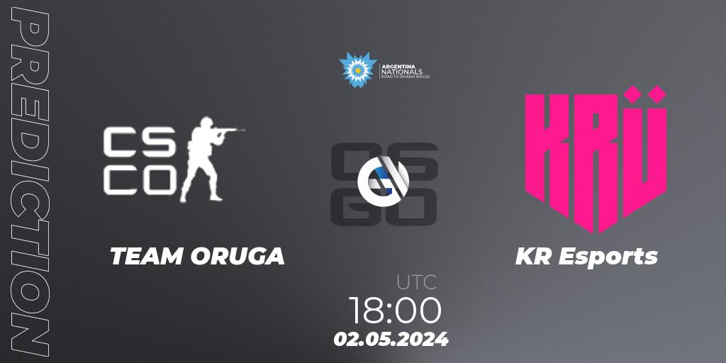 TEAM ORUGA - KRÜ Esports: прогноз. 02.05.2024 at 18:00, Counter-Strike (CS2), IESF World Esports Championship 2024: Argentina