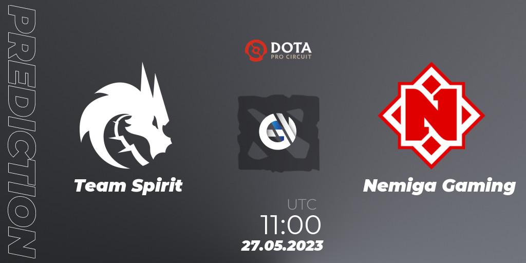 Team Spirit - Nemiga Gaming: прогноз. 27.05.2023 at 11:00, Dota 2, DPC 2023 Tour 3: EEU Division I (Upper)