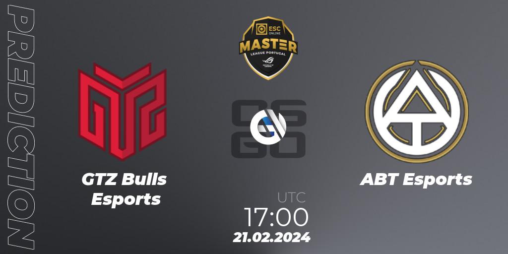 GTZ Bulls Esports - ABT Esports: прогноз. 21.02.24, CS2 (CS:GO), Master League Portugal Season 13: Closed Qualifier