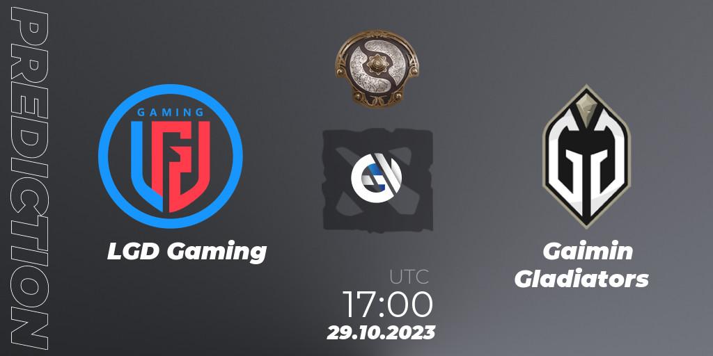 LGD Gaming - Gaimin Gladiators: прогноз. 29.10.2023 at 17:10, Dota 2, The International 2023