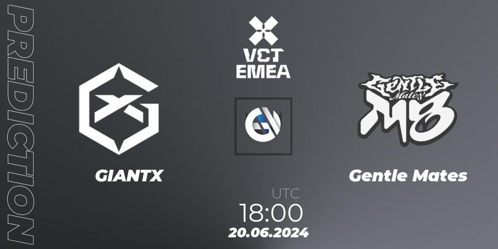 GIANTX - Gentle Mates: прогноз. 20.06.2024 at 19:00, VALORANT, VALORANT Champions Tour 2024: EMEA League - Stage 2 - Group Stage