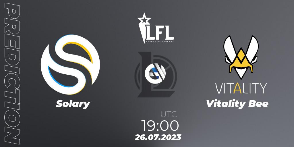 Solary - Vitality Bee: прогноз. 26.07.2023 at 19:00, LoL, LFL Summer 2023 - Group Stage