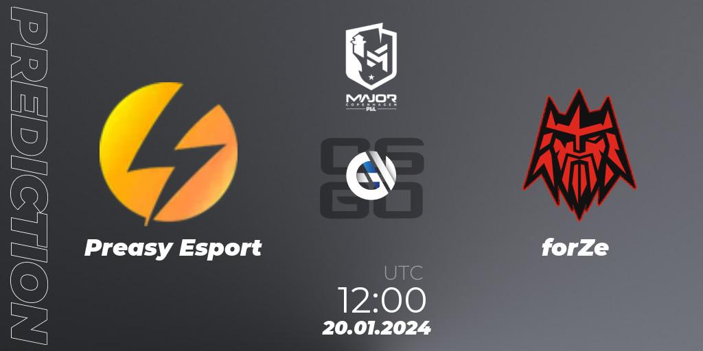 Preasy Esport - forZe: прогноз. 20.01.2024 at 12:00, Counter-Strike (CS2), PGL CS2 Major Copenhagen 2024: European Qualifier B