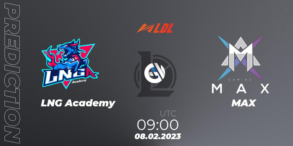 LNG Academy - MAX: прогноз. 08.02.2023 at 08:40, LoL, LDL 2023 - Swiss Stage
