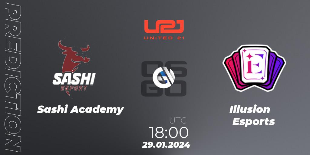 Sashi Academy - Illusion Esports: прогноз. 29.01.2024 at 18:00, Counter-Strike (CS2), United21 Season 10: Division 2