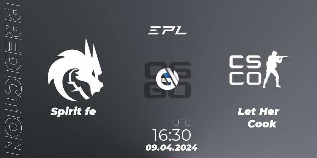 Spirit fe - Let Her Cook: прогноз. 09.04.2024 at 16:30, Counter-Strike (CS2), European Pro League Female Season 1