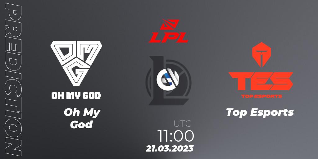 Oh My God - Top Esports: прогноз. 21.03.2023 at 09:00, LoL, LPL Spring 2023 - Group Stage