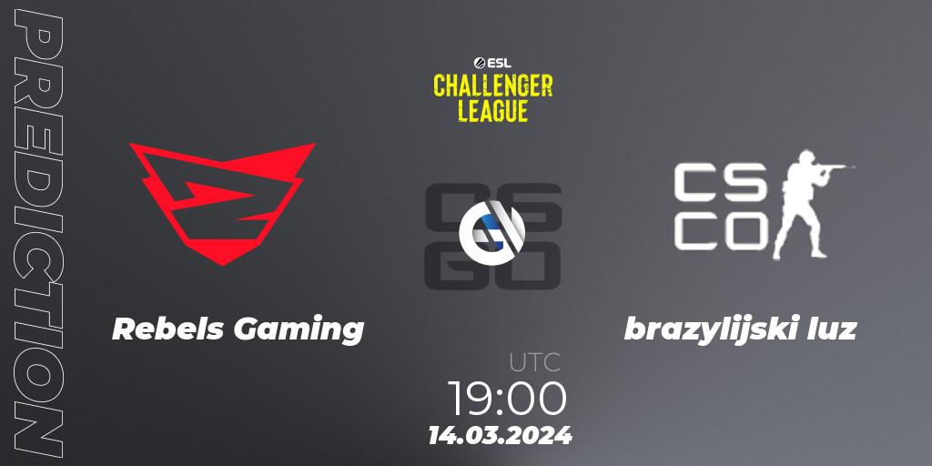 Rebels Gaming - brazylijski luz: прогноз. 14.03.2024 at 19:00, Counter-Strike (CS2), ESL Challenger League Season 47: Europe