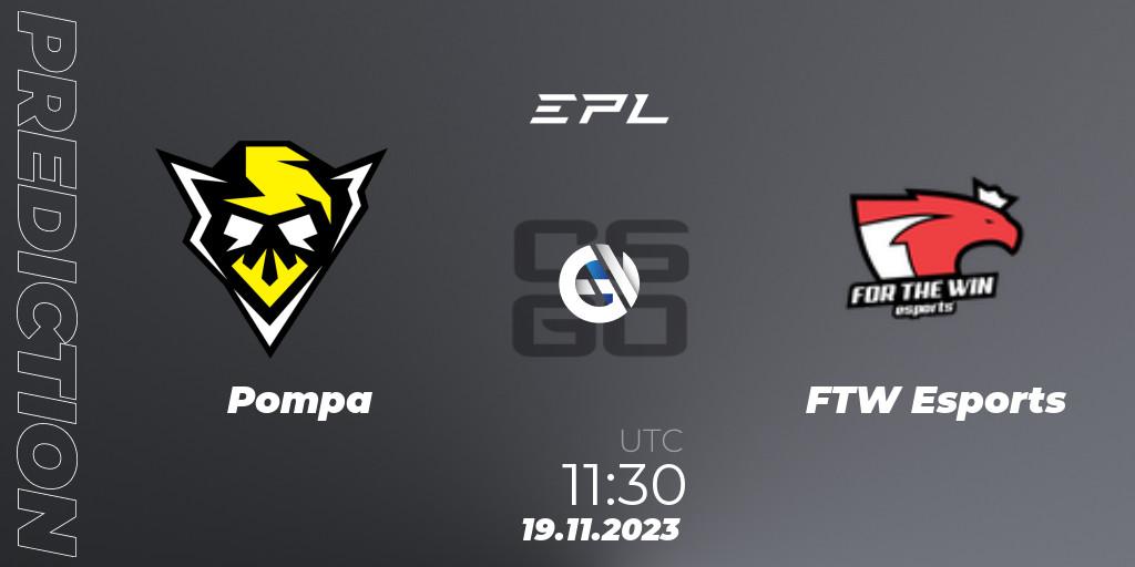 Pompa - FTW Esports: прогноз. 19.11.2023 at 11:30, Counter-Strike (CS2), European Pro League Season 12: Division 2