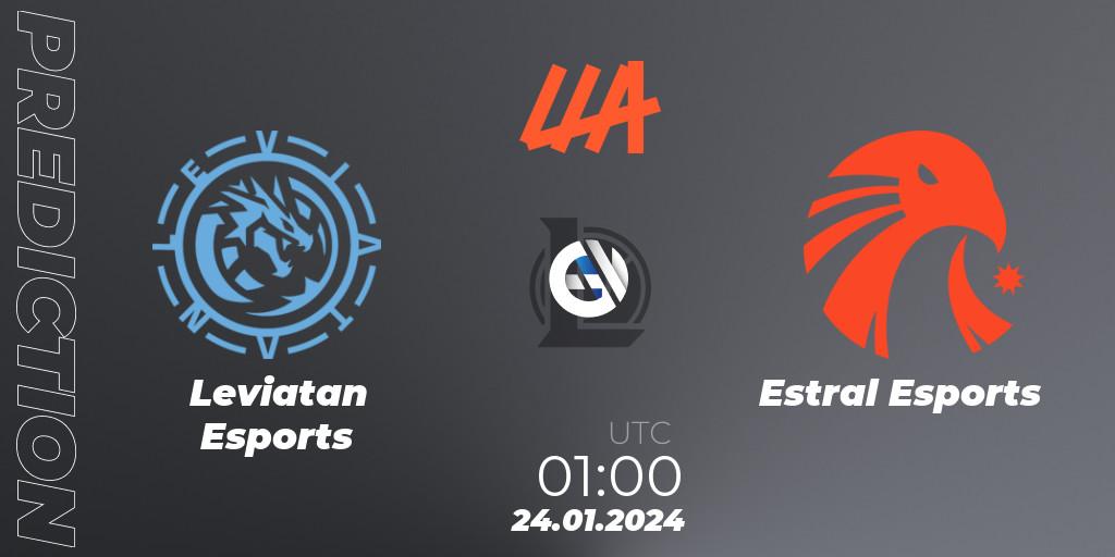 Leviatan Esports - Estral Esports: прогноз. 24.01.2024 at 01:00, LoL, LLA 2024 Opening Group Stage