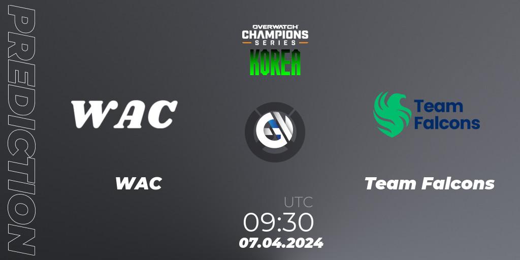 WAC - Team Falcons: прогноз. 07.04.2024 at 09:30, Overwatch, Overwatch Champions Series 2024 - Stage 1 Korea