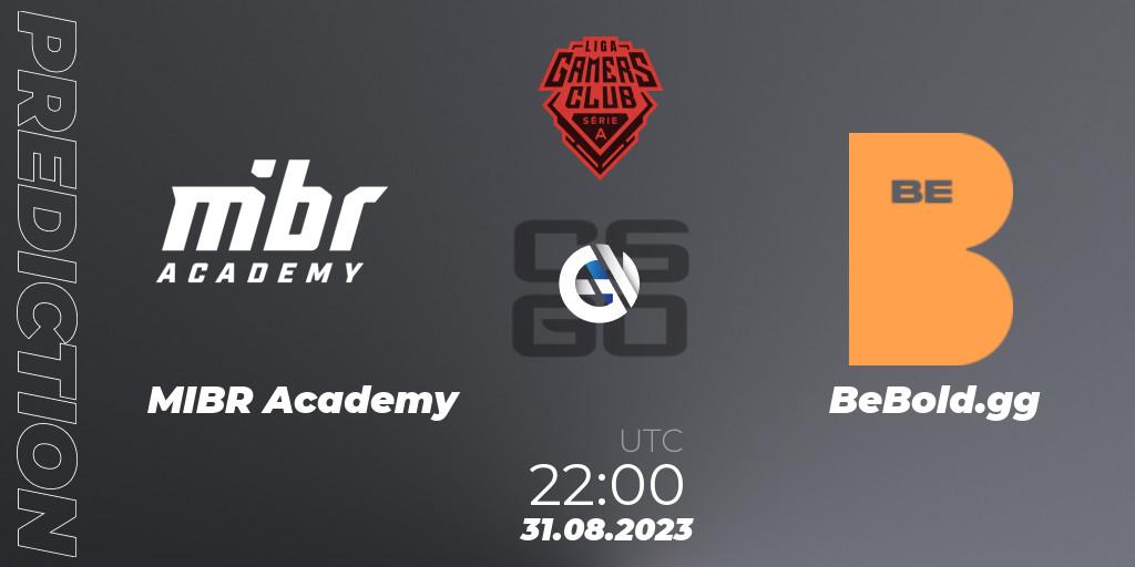 MIBR Academy - BeBold.gg: прогноз. 31.08.2023 at 22:00, Counter-Strike (CS2), Gamers Club Liga Série A: August 2023
