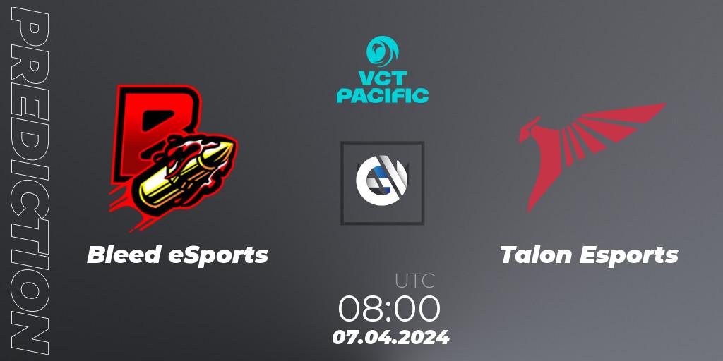 Bleed eSports - Talon Esports: прогноз. 07.04.2024 at 08:00, VALORANT, VALORANT Champions Tour 2024: Pacific League - Stage 1 - Group Stage