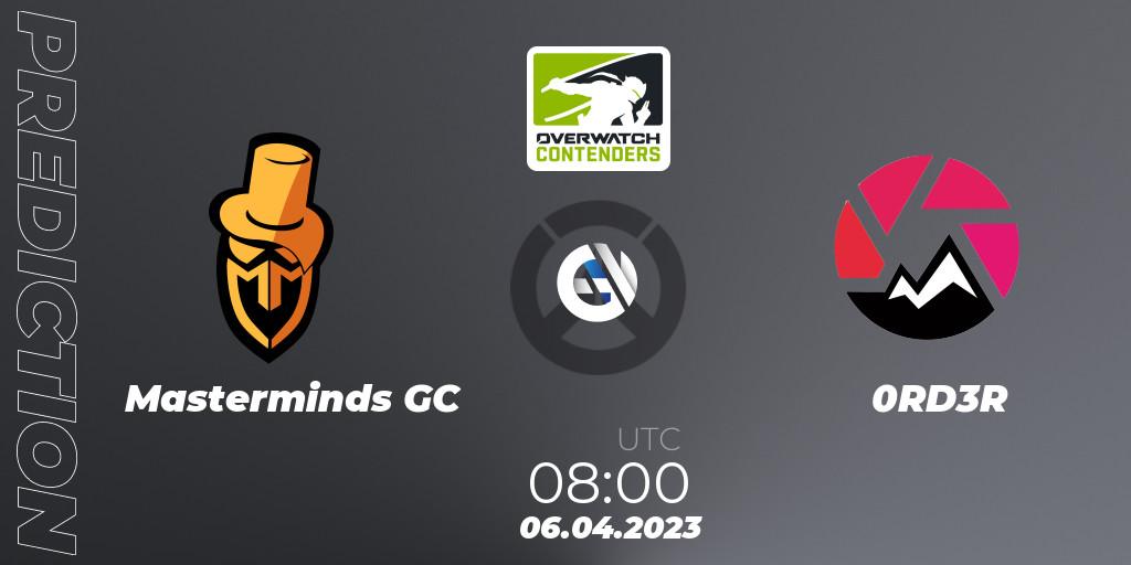 Masterminds GC - 0RD3R: прогноз. 06.04.2023 at 08:00, Overwatch, Overwatch Contenders 2023 Spring Series: Australia/New Zealand