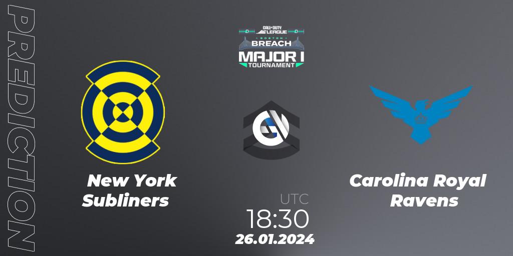 New York Subliners - Carolina Royal Ravens: прогноз. 26.01.2024 at 18:30, Call of Duty, Call of Duty League 2024: Stage 1 Major