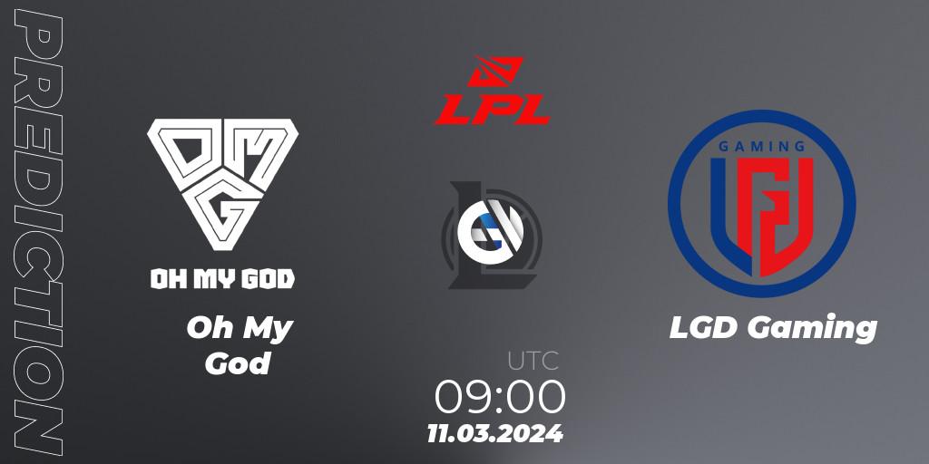 Oh My God - LGD Gaming: прогноз. 11.03.2024 at 09:00, LoL, LPL Spring 2024 - Group Stage