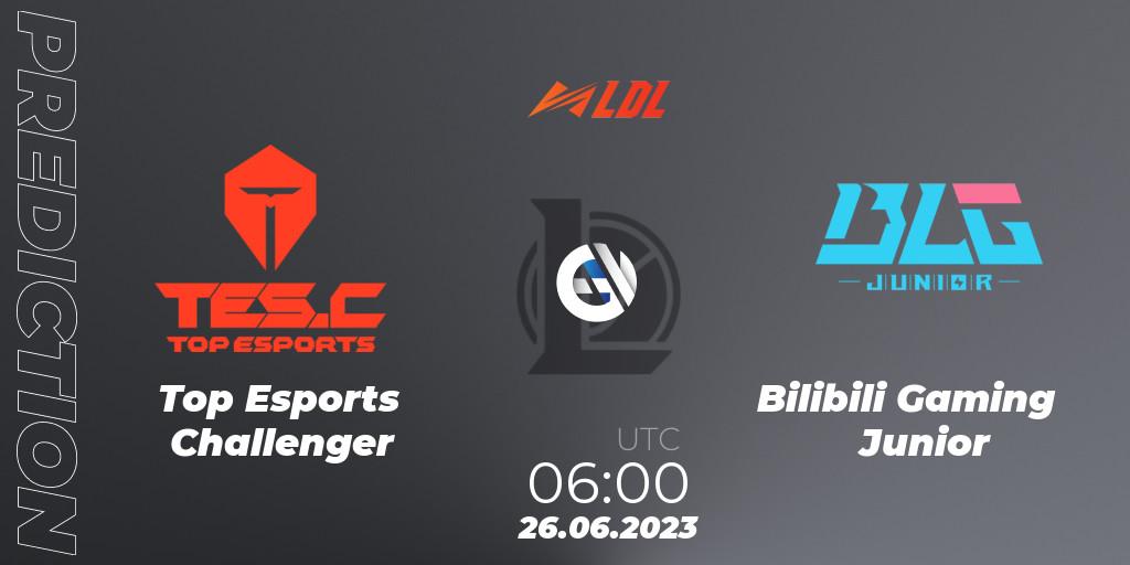 Top Esports Challenger - Bilibili Gaming Junior: прогноз. 26.06.2023 at 06:00, LoL, LDL 2023 - Regular Season - Stage 3