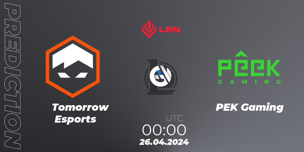Tomorrow Esports - PÊEK Gaming: прогноз. 26.04.24, LoL, Liga Regional Norte 2024